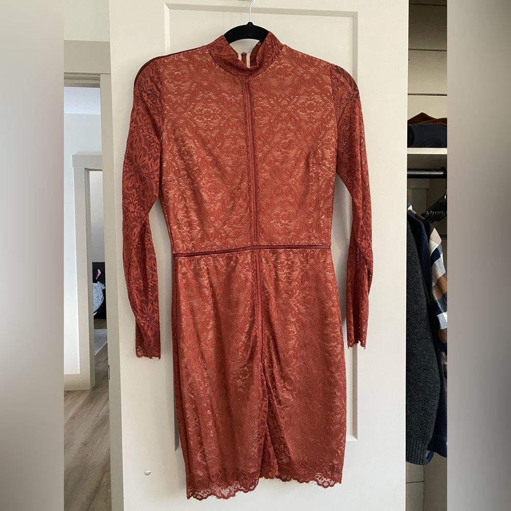 Wilfred Aritzia Janvry Lace Long Sleeve Dress